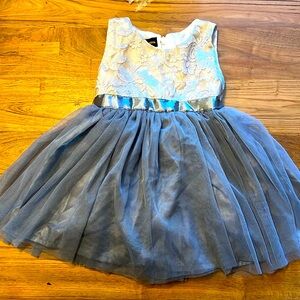 3M White and Grey Flower Girl Dress